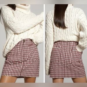 Anthropologie The Colette Geo Motif Mini Skirt , Size XL